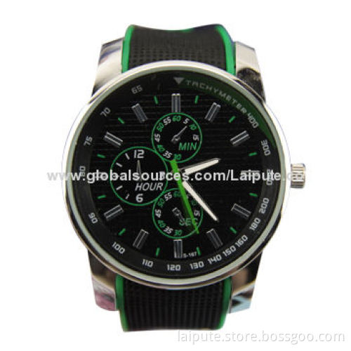 Fashionable Cheap Silicone Japanese Movement Men's Wristwatch with CE and RoHS MarksNew